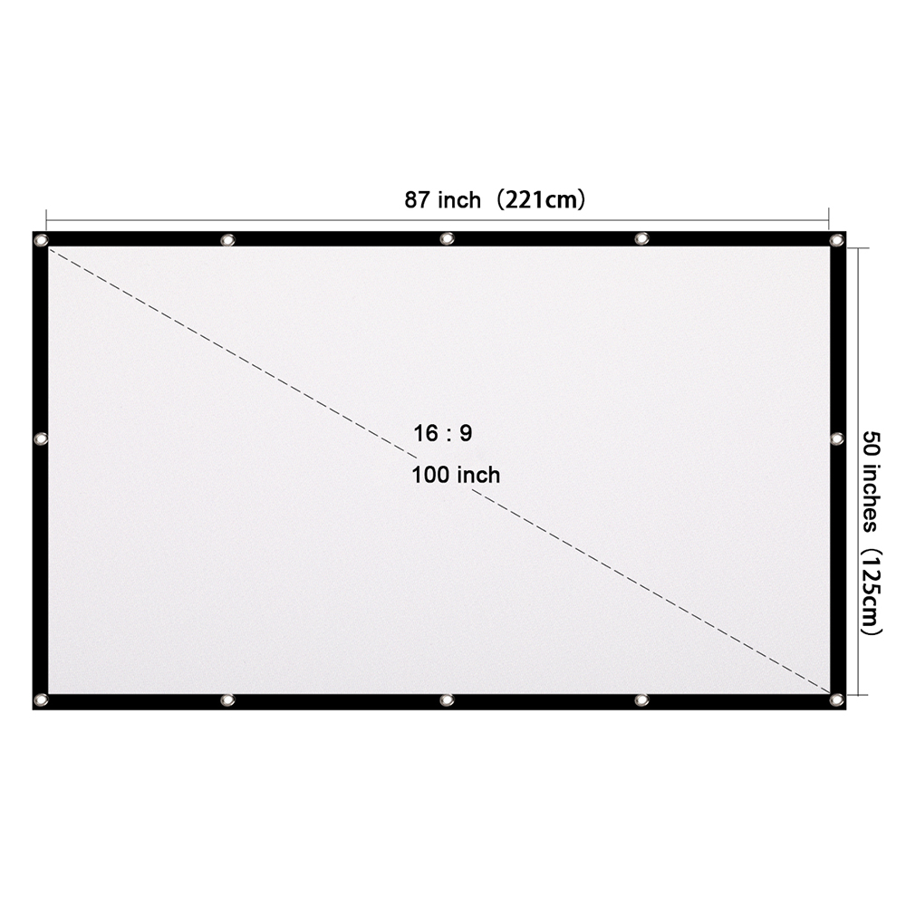 Rapide ship80/100/120/150 pouces Portable HD projecteur écran 16:9 écran de Projection pliable épais Durable pour le cinéma maison en plein air