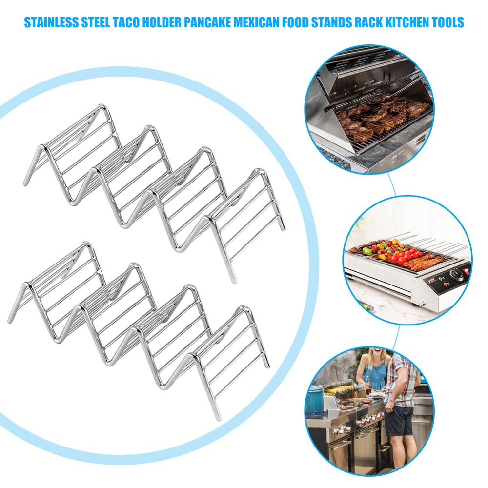 Wave Shape Hard Rack Stand Stainless Steel Taco Stand Mexican Pancake Taco Holder Rack Shelf Practical Kitchen Household Tools