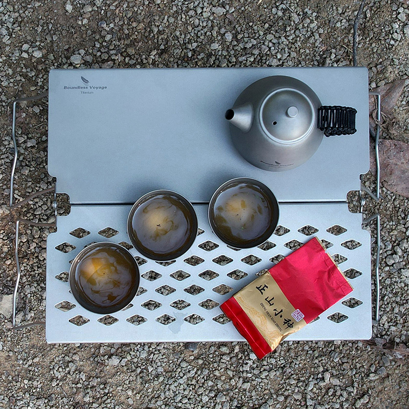 Grenzenlose Reise Titan Grill mit Braten Platte draussen Steak BBQ Holzkohle Grill Netto Ultraleicht Faltbare Camping Tisch Ti2028C