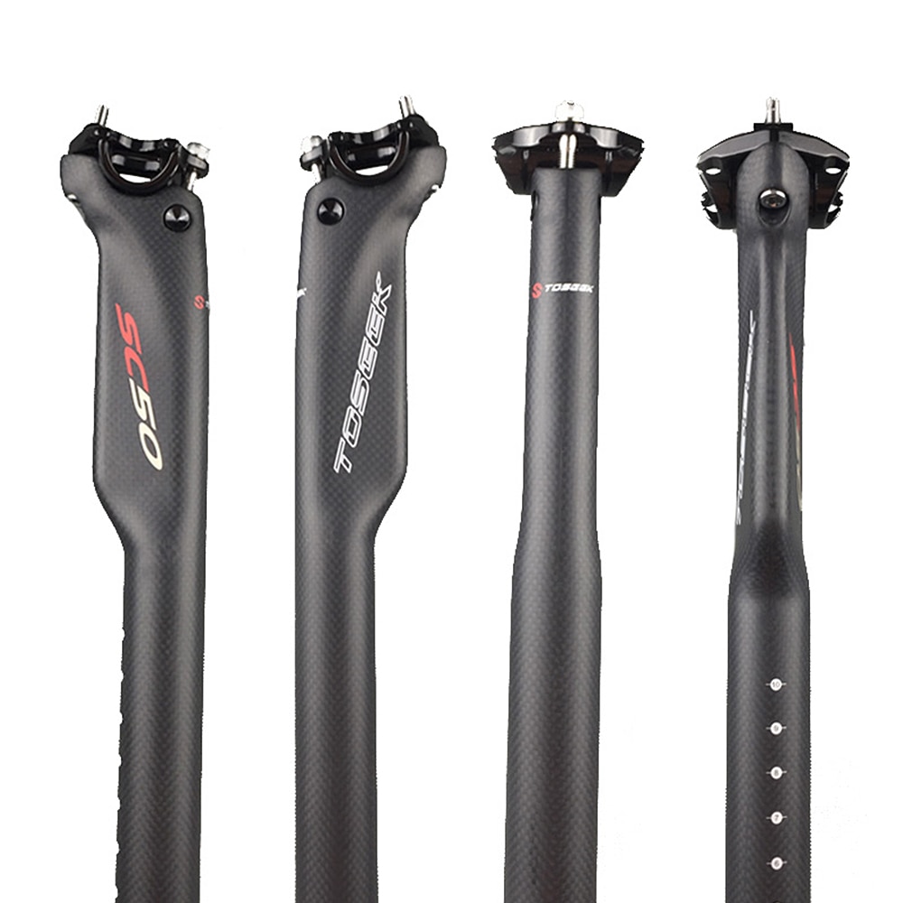 Toseek SC50 full carbon fiber seatpost mountain bike road bicycle seat tube 27.2/30.8/31.6mm X 350/400mm carbon seatposts