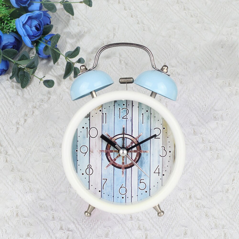 1PC Fresh Alarm Clock Simple Bedroom Desk Clock Metal Chimed Clock Household Alarm Clock Modern Ringing Alarm C