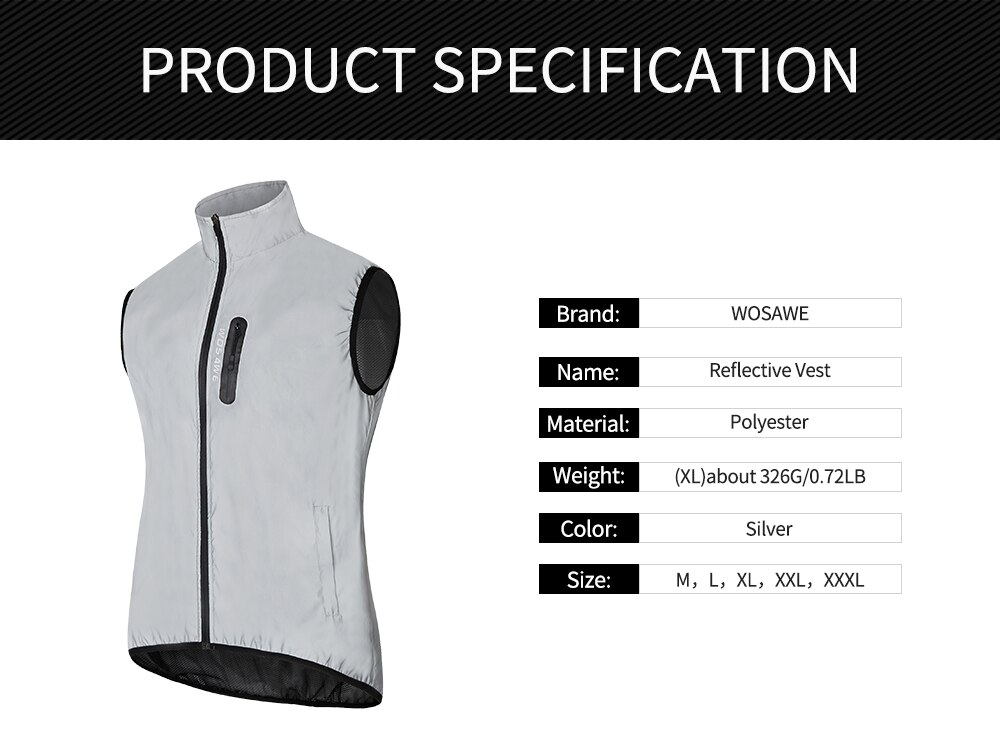 WOSAWE-chalecos reflectantes completos para invierno y otoño, cazadora brillante para motocicleta, a prueba de viento y lluvia, cortavientos cálido para bicicleta