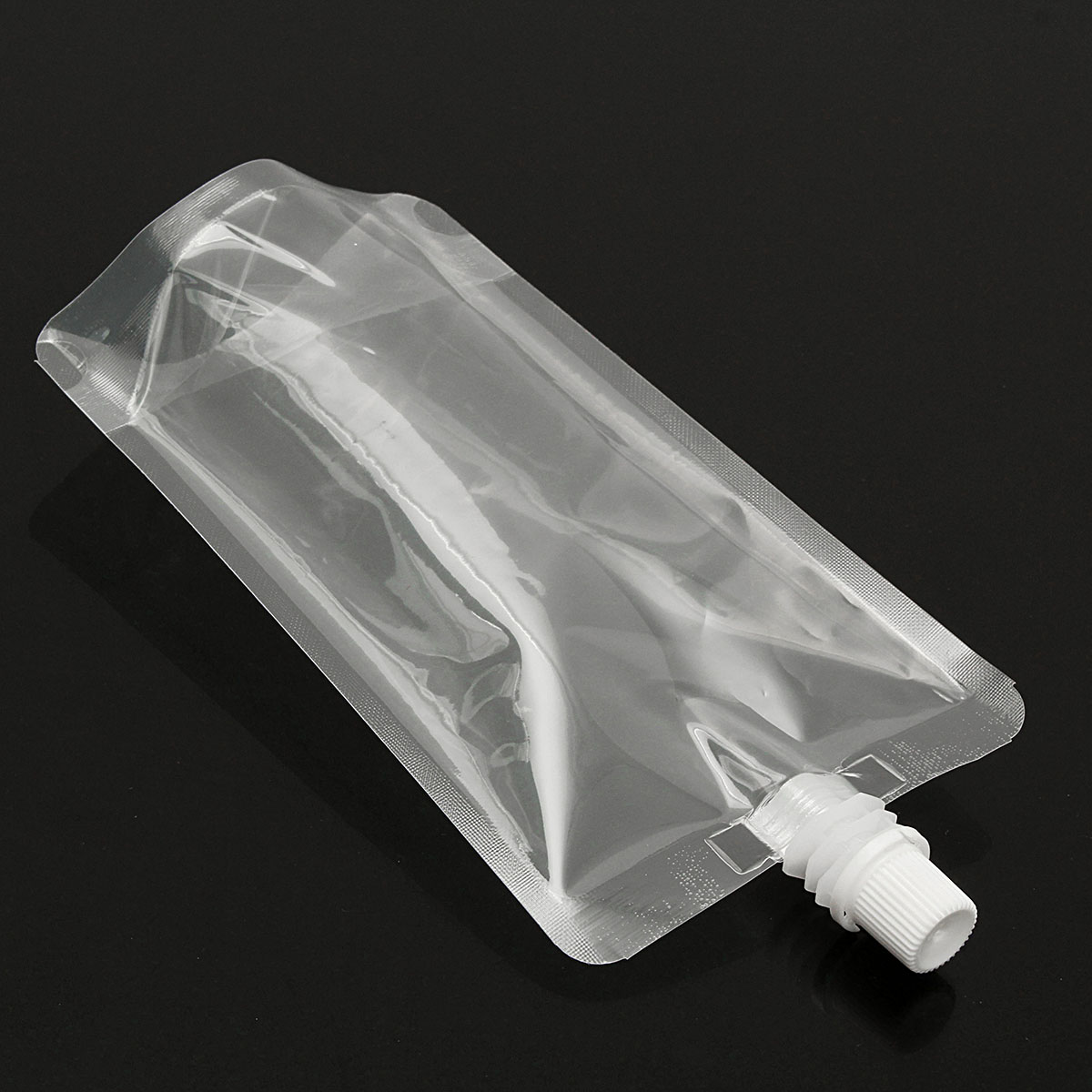 100pcs 250ml 8 oz Transparent Stand up Spout Beverage Bag Plastic Spout Storage Pouch for Party Wedding Juice Beer with Funnels