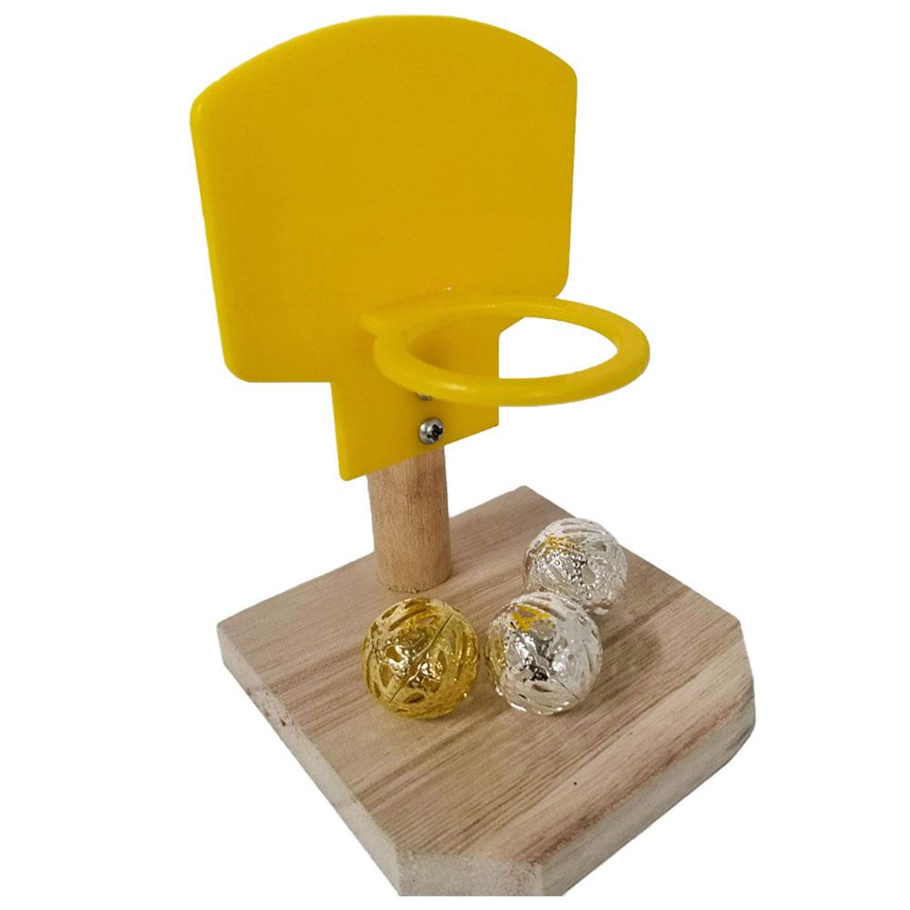 Bird Mini Basketball Hoop Basketball Shoot Toy 3pcs Balls Educational Training Parrot Chew Toys Intelligence Puzzle Development