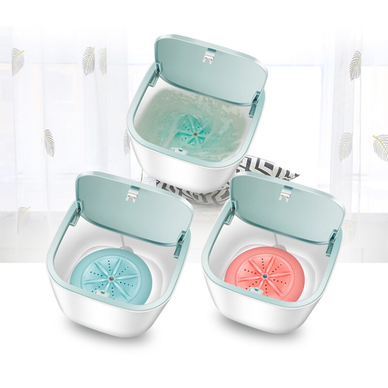 3.8L Mini Washing Machine Desktop Ultrasonic Turbo Washing Machine Portable Clothes Underwear Washing Machine Usb Power Supply