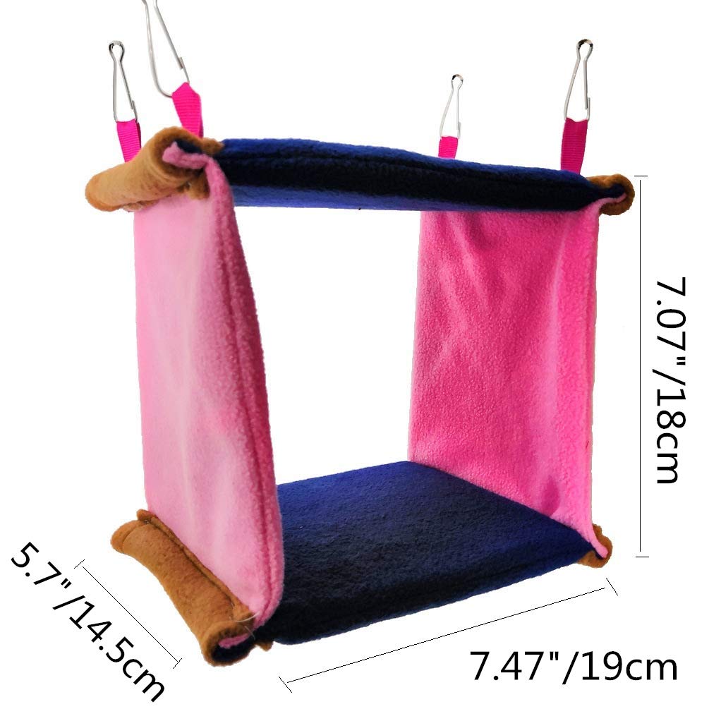 Bird Square Nest Plush Hanging Hammock Happy Hut for Parrot Parakeet Cockatiel Conure Lovebird Finch Cage Perch