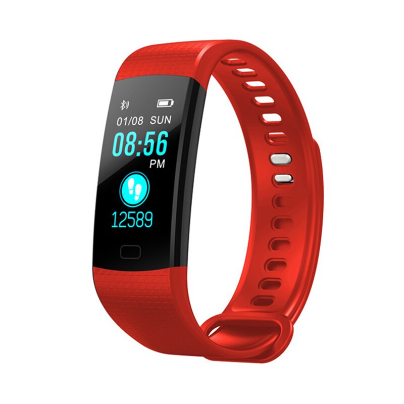 Y5 Smart Bracelet Bluetooth Watch Color Screen Heart Rate Blood Pressure Monitor Wristband Sport Fitness Pedometer Bracelet: Red