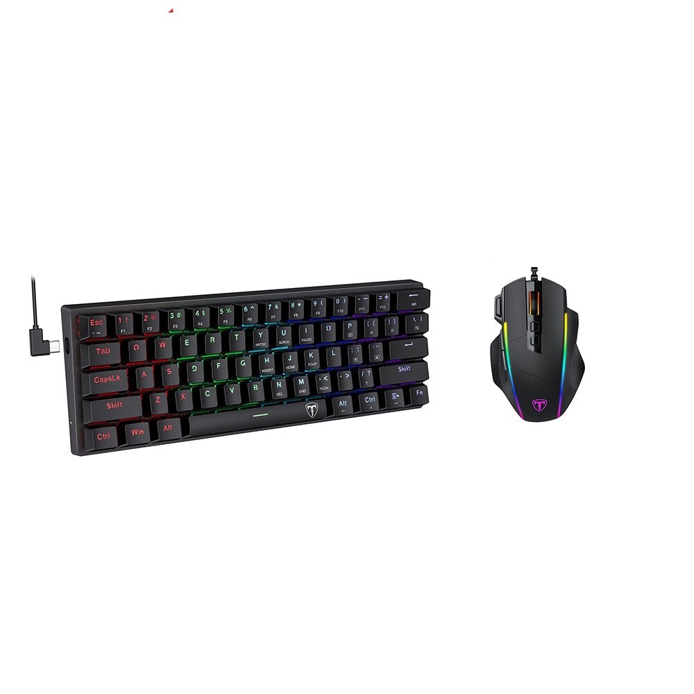 VicTsing PC356-Teclado mecánico con cable RGB PC278 8000DPI, juego de ratón para juegos con cable, adecuado para jugadores de teclado y ratón: PC356 With PC278