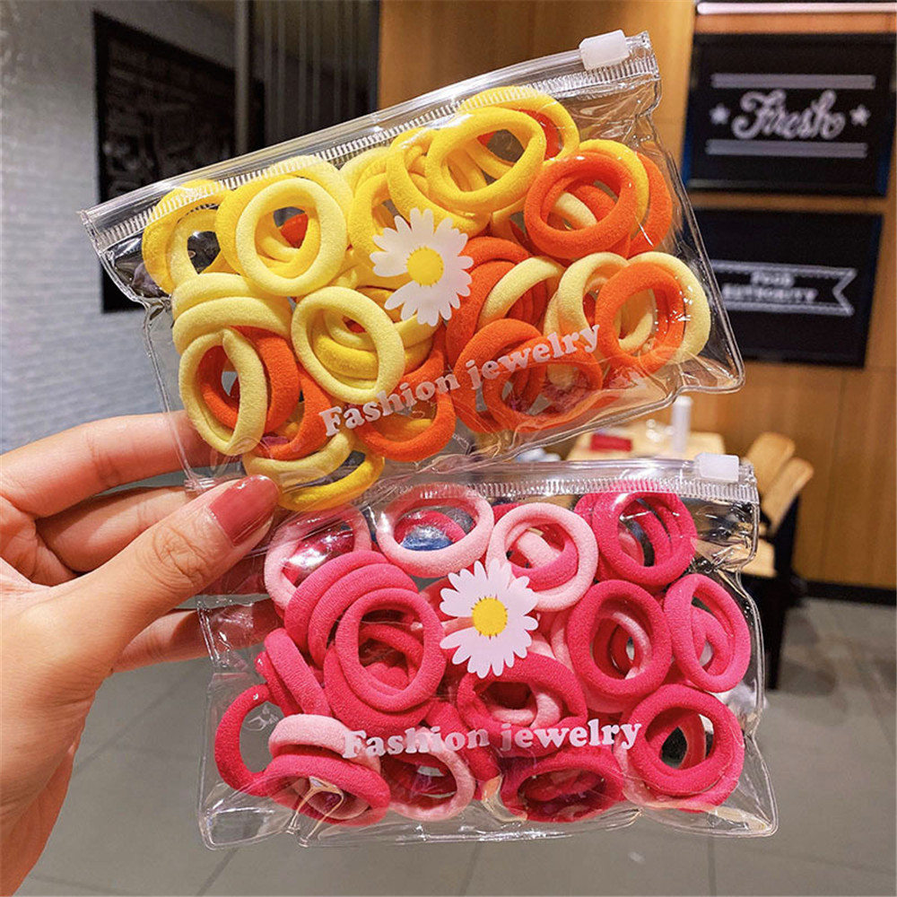 50/- piece set of women's/girls 4cm 2cm nylon elastic hair bands, ponytail holders, rubber bands, scrunchies, headbands, hair accessories