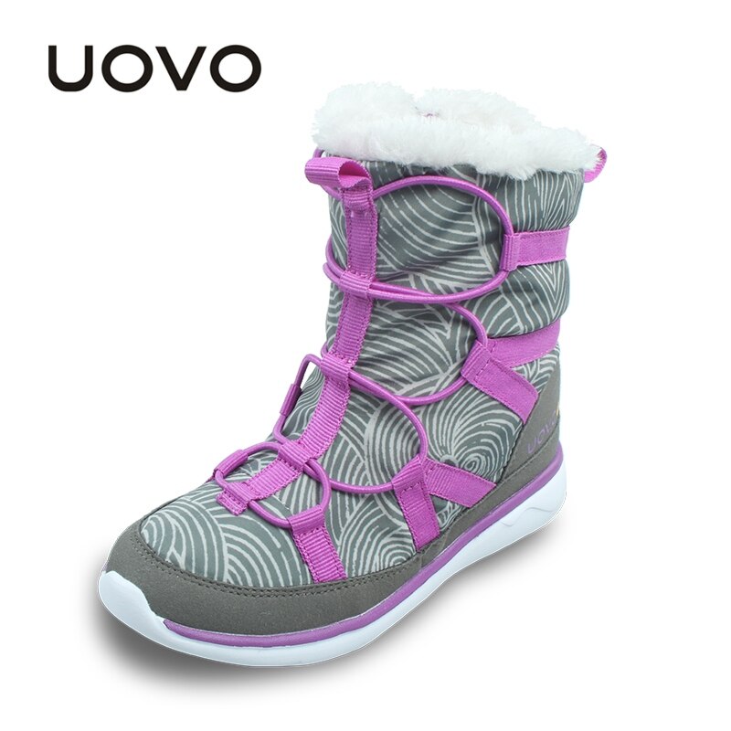 UOVO Neue Warme freundlicher Schuhe Schnee Stiefel freundlicher Sport Schuhe Für Jungen Und Mädchen Eur Größe #28-37: grau / 2