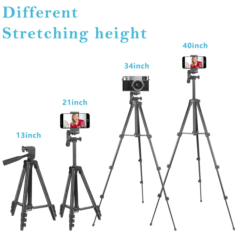 Treppiede 3120 per telefono Supporto universale per treppiede video per telefono da 100 cm con supporto per fotografia per registrazione video remota selfie Bluetooth