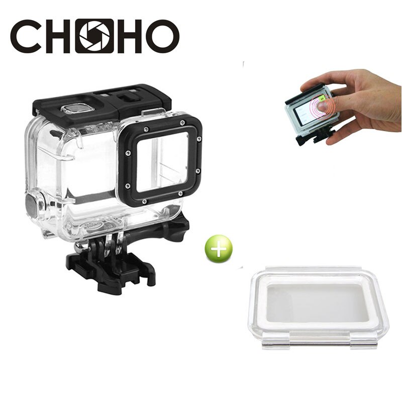 Boîtier étanche Hero7 boîtier de plongée + porte tactile 40M coque de fixation sous-marine pour GoPro Hero 5 6 7 noir accessoires Go Pro