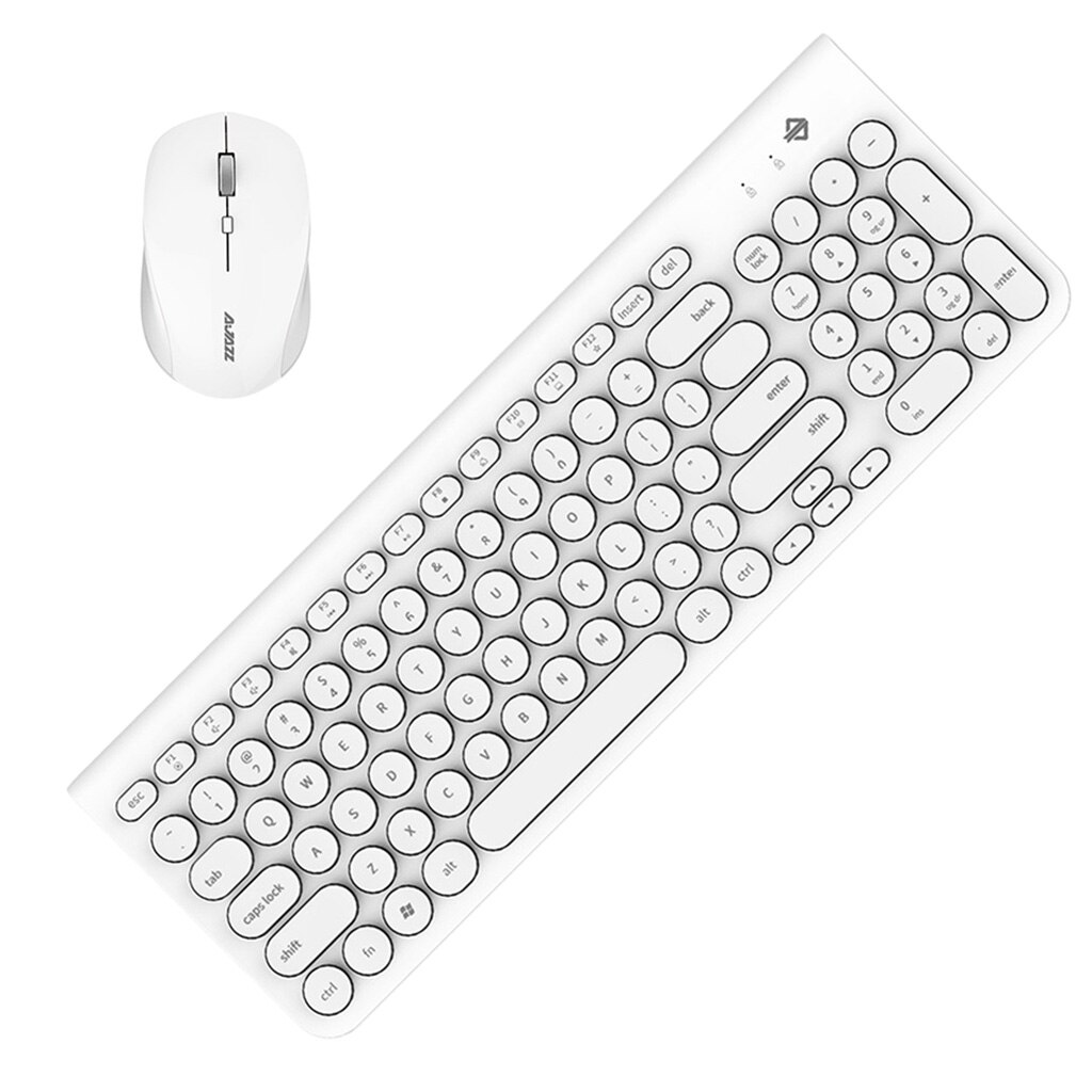 Wireless Keyboard Mouse Set Gaming Combo Bundle for Computer Laptop White