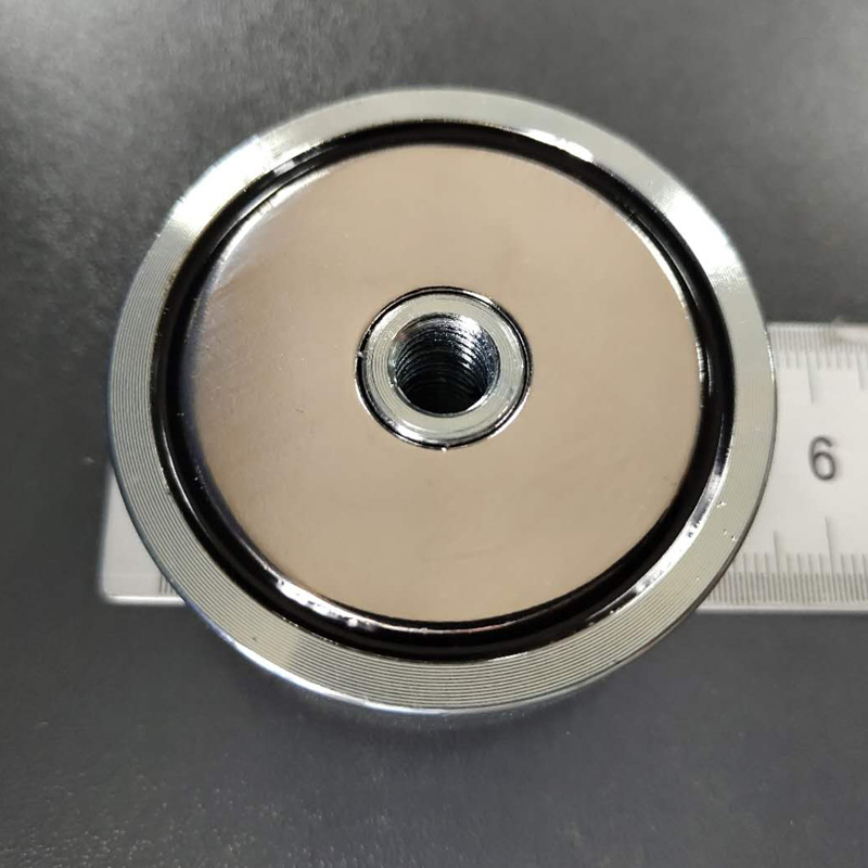 Doppelseitige 120Kg Magnet Power Neodym N52 Magnet Loch Recovery Magnete Magnetische Material Basis Angeln Magnet mit 20 m seil