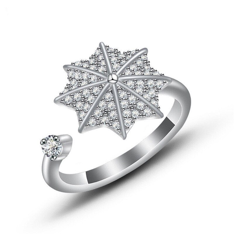 Vinger Spinner Ringen Fidget Angst Ring Voor Vrouwen Zonnebloem Verlichten Angst Ringen Draaien Anti Stress Ring Speelgoed Voor Meisje Vrouwen: I