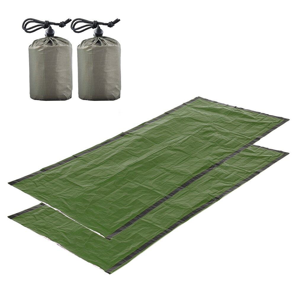 2 szt. Koc ratunkowy z worek kompresyjny przenośny lekki śpiwór awaryjny na wędrówki turystyczne z plecakiem