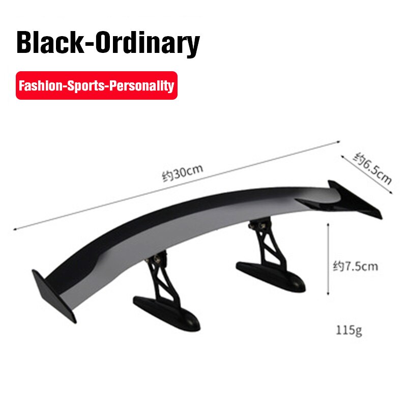 Universal Car Modified Rear Wing Carbon Fiber Painted Car Rear Spoiler Small Car Trunk Exterior Wing Parts Car Styling: Black-Ordinary