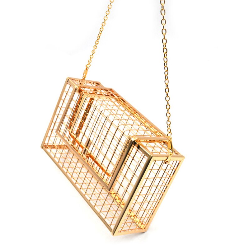 Schoudertas luxe holle damestas avondtas crossbody tas metalen kooien bruiloft feest handtas dames clutch bolsa