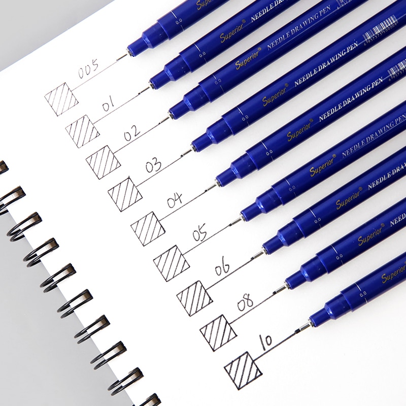 Micron Needle pen cartoon sketch strokes hand black Fine ink pen Brush pen Art Markers drawing Stationery Office Supplies