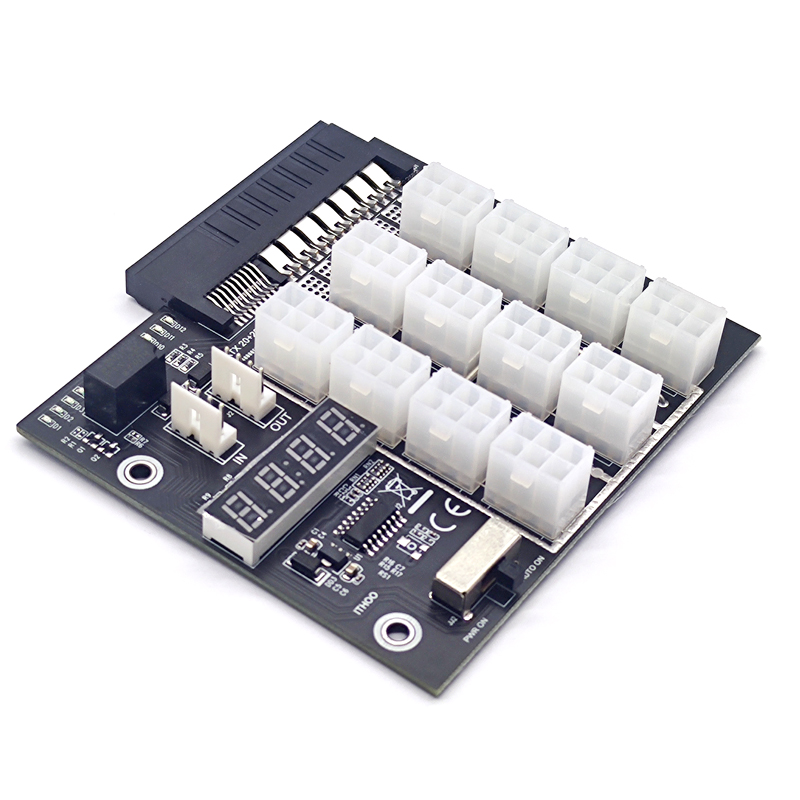 Upgrade ATX 10 + 14PIN Power Slot NAAR 12x 6Pin Voeding Breakout Board Adapter Converter 12V voor HP PSU en BTC Mijnbouw