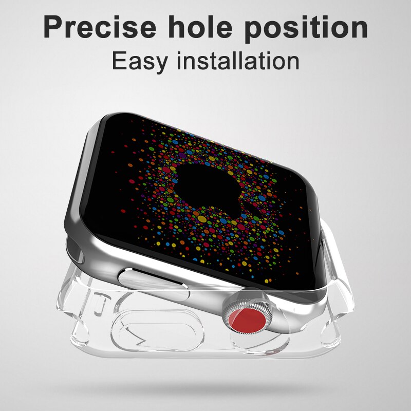 Transparent Cover for Apple Watch Series 6 SE 5 44MM 40MM 360 Full Soft Clear TPU Screen Protector Case for iWatch 3 2 42MM 38MM
