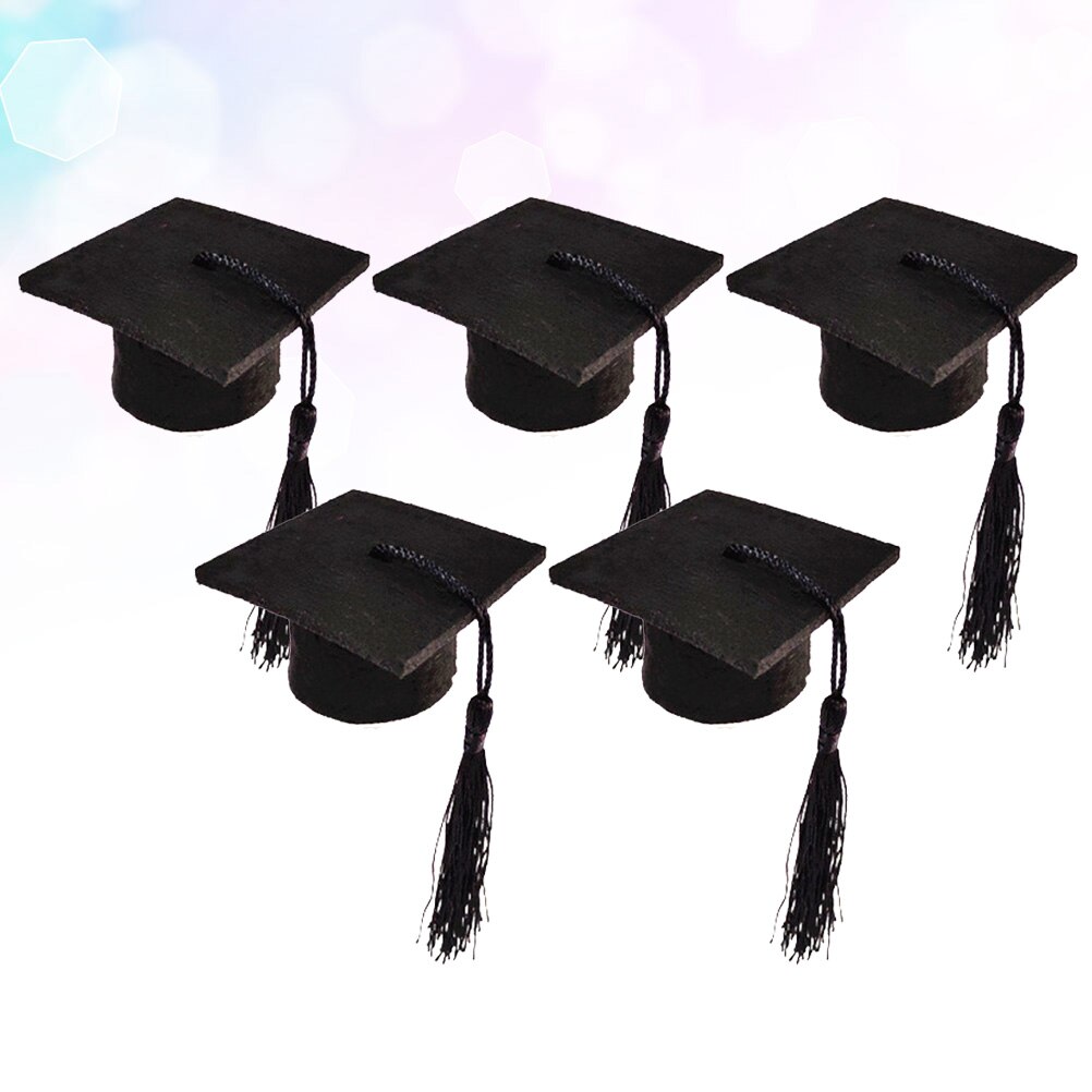 Couverture de bouteille de bière 5 pièces, Mini décoration créative pour remise de diplôme: Black