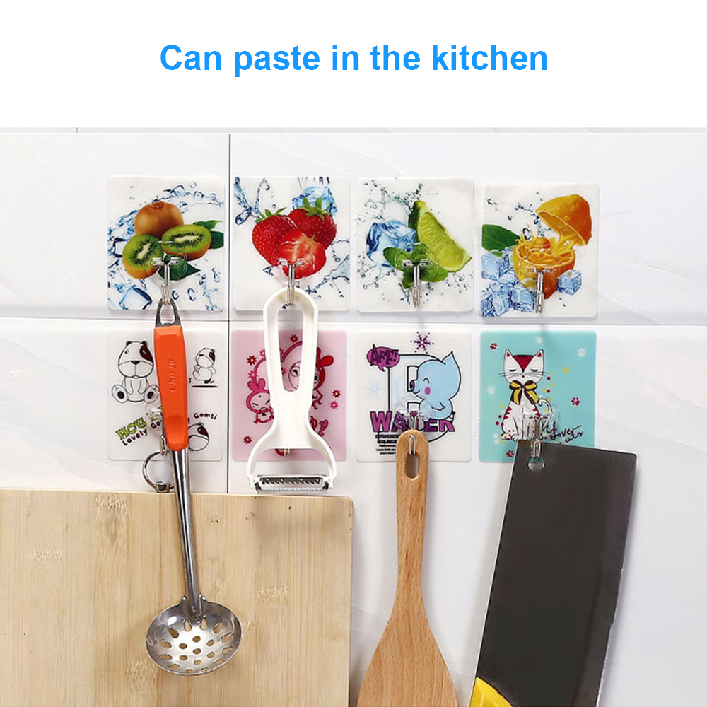 1Pc Transparante Naadloze Haak Waterdicht En Olie-Proof Haak Hanger Sterke Haak Keuken Slaapkamer Badkamer Thuis Gadget Willekeurige stijl