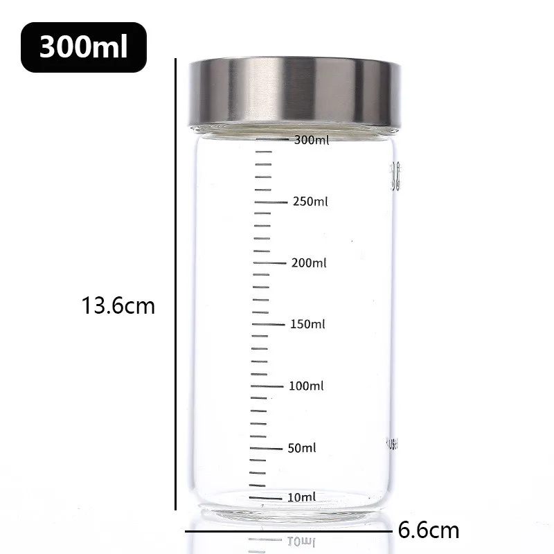 1Pcs High Borosilicate Glass Bottle Leak-proof Bottle Brewing Wine Bottle with Scale Coffee Cup Household Travel Fluid Container: Yellow