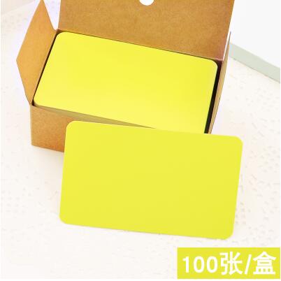 98pcs/lot 7colors blank card Small card Writable card 5.2x8.8cm Message card: YELLOW
