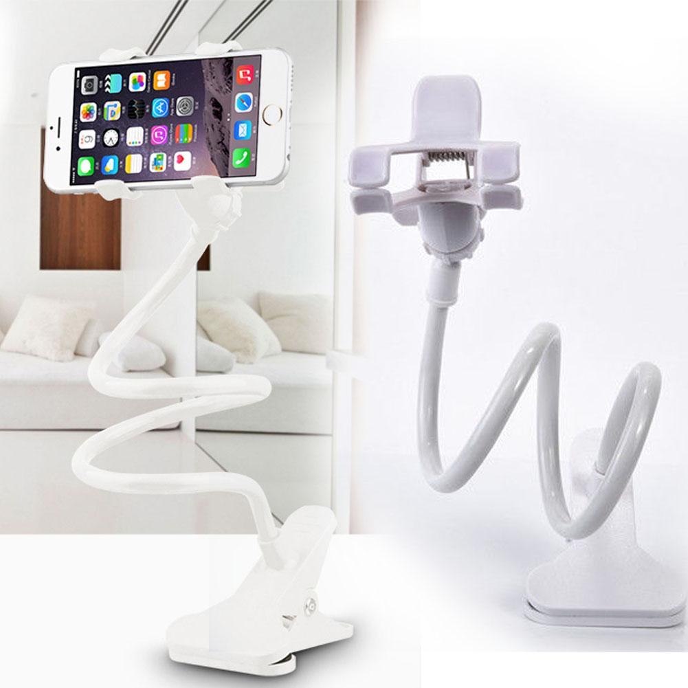 360 rotierenden flexibel Lange Arme praktisch Halfter Schreibtisch-Bett Faul Halterung Mobilen Ständer Unterstützung Für iPhone IPad Samsung Redmi: Weiß