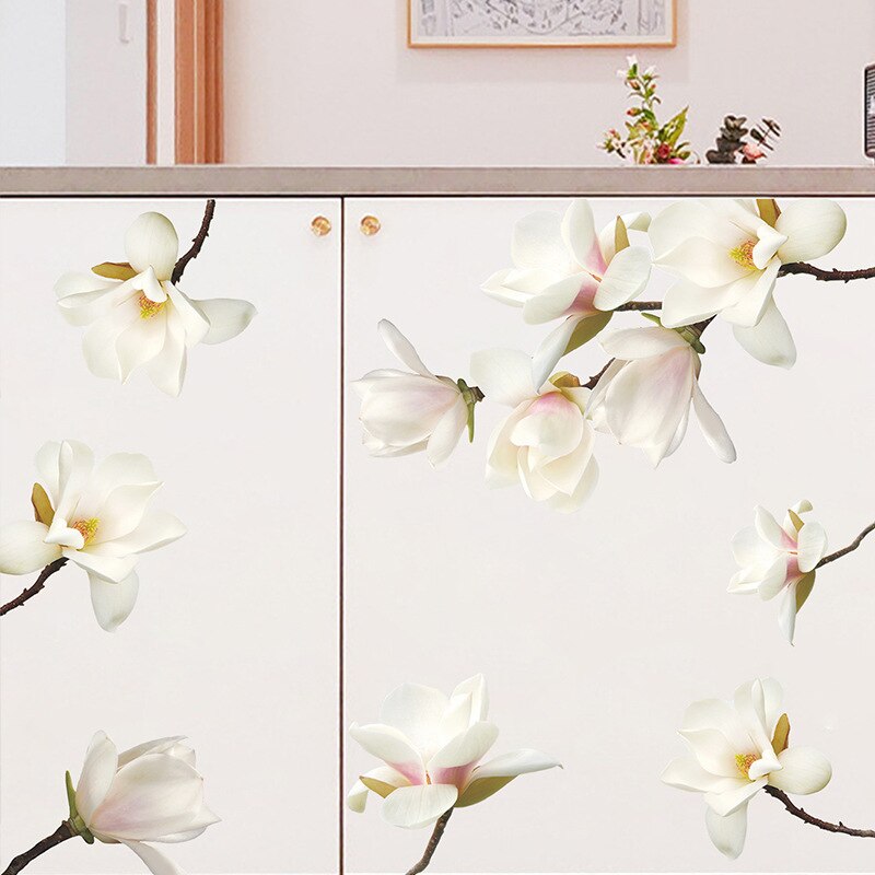 Warm 3d Lotus Muurstickers Bloemen Decoratie Woonkamer Slaapkamer 3d Bloemen Behang Home Muur Decor Verwijderbare Muurstickers