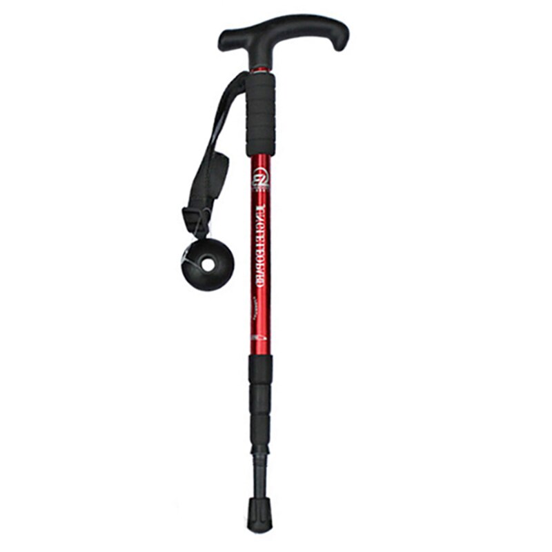 Adjustable Walking Stick for the Elderly Telescopic Crutches for Old Men Women Anti Shock Walking Cane Trekking Pole for Fathers: Red