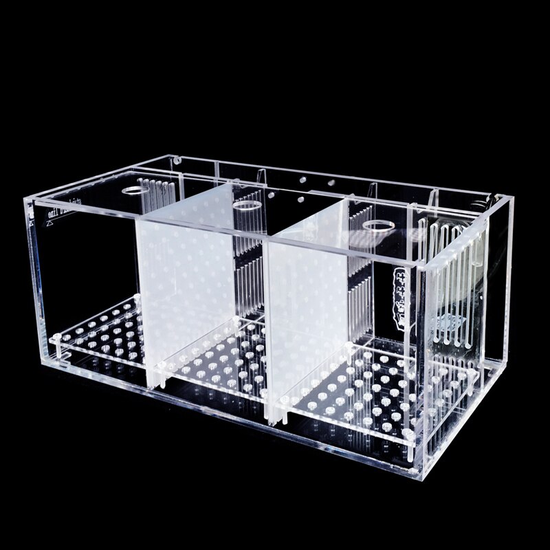Small Fish Fry Breeding Isolation Box Acrylic Desktop Fish Tank Aquarium With LED Light: Size-1