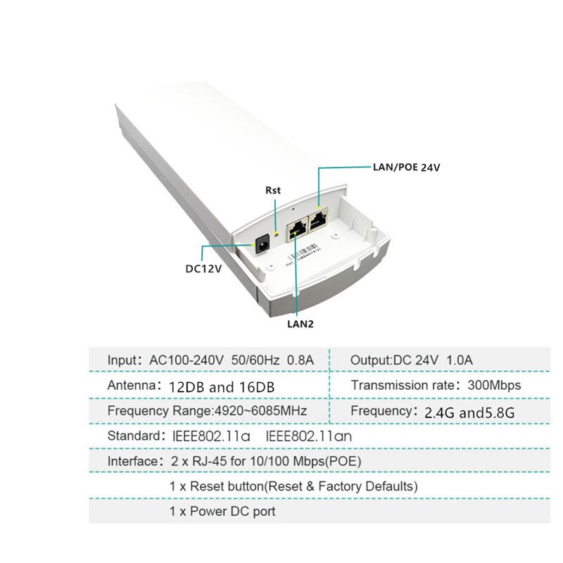 9344 9331 Chipset WIFI Router WIFI Repeater Lange Bereik 300Mbps5.8G5KM Outdoor AP CPE Brug Client draagbare wifi hotspot