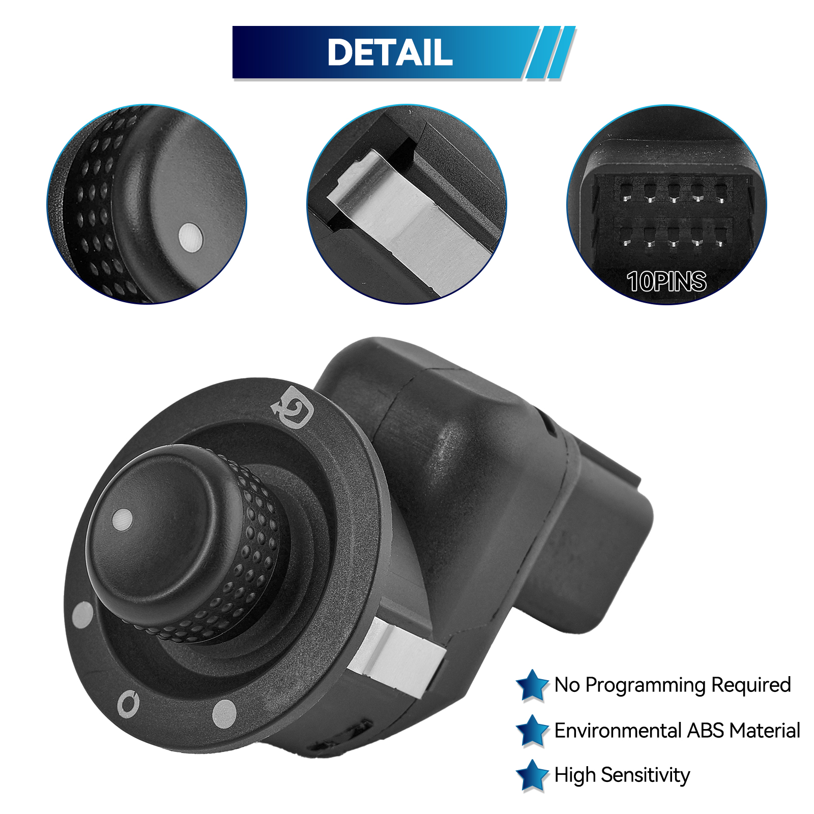 Botón de interruptor de control de espejo retrovisor eléctrico eléctrico 8200676529 8200214921 Repuesto para Renault Clio Mk4 Modus Captur