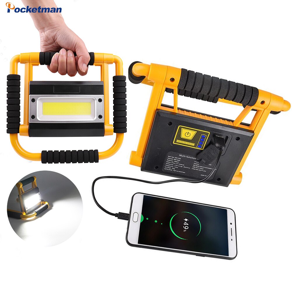 z60 200W Portable Work Light Portable Spotlight Cob Work Lamp Rechargeable Flashlight Waterproof Camping Lamp Searchlight