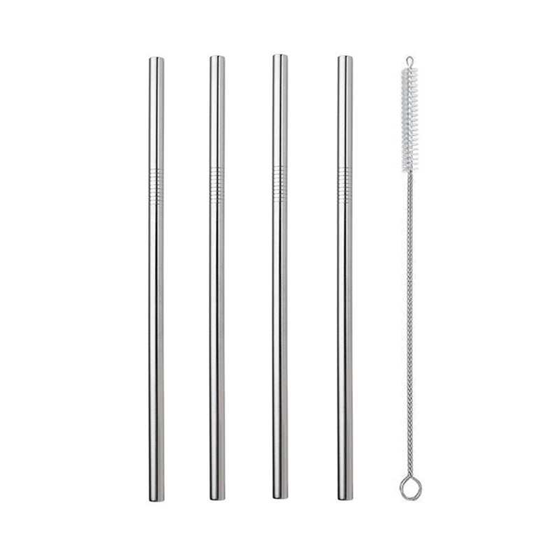 4/8Pcs Edelstahl Strohhalme Metall Wiederverwendbare Trinken Stroh Gold Gerade Gebogen Stroh Mit Reinigung Pinsel und Tasche