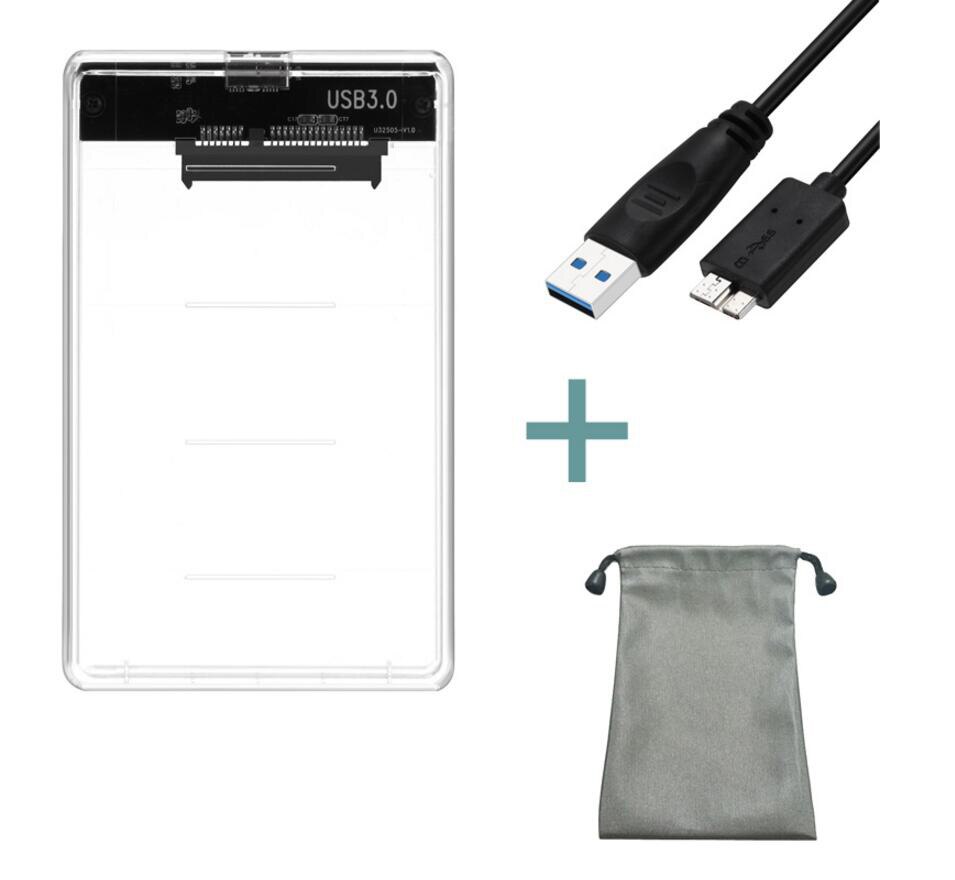 Chipal gjennomsiktig 2.5 -tommers hdd-deksel sata til usb 3.0- adapter høyhastighetsboks harddiskkabinett til samsung seagate ssd 5 gbps