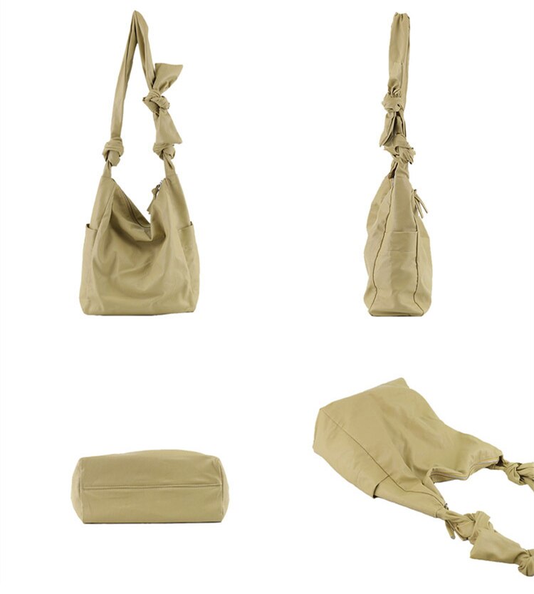Kunstmatige Lederen Hobo Tas Voor Vrouwen Vrouwelijke Casual Leisure Soft Pu Lederen Slouch Tas Met Knoop Schouderriem Tiener Dagelijks tas