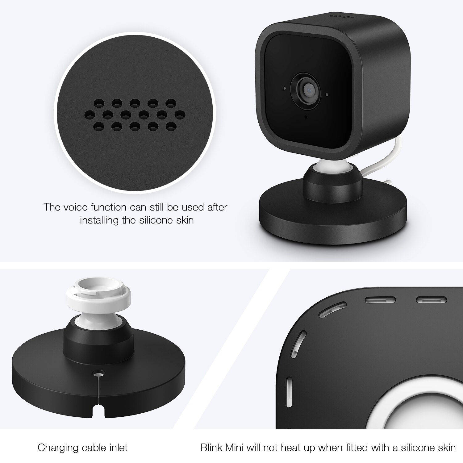 Blink Mini Camera Wall Mount Bracket Silicone Protective Covers Indoor/Outdoor Wall Mount Security Cover for Blink Mini Camera