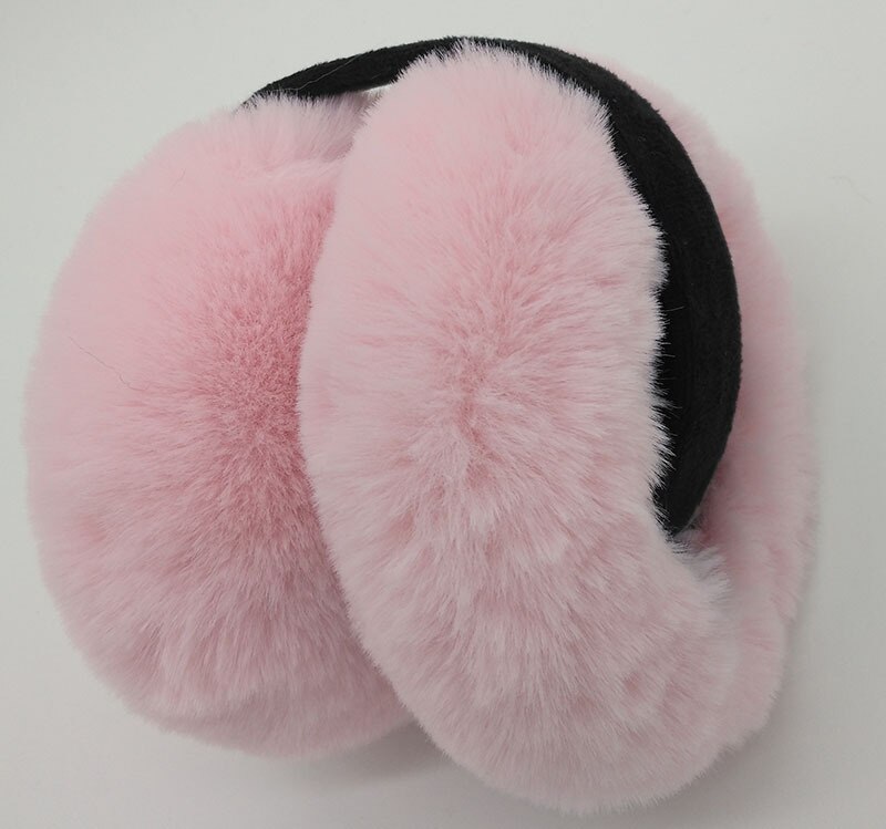 Orejeras de lana de leopardo de estilo femenino, banda de envoltura para las orejas, calentador, cómodo, cálido,: Pink