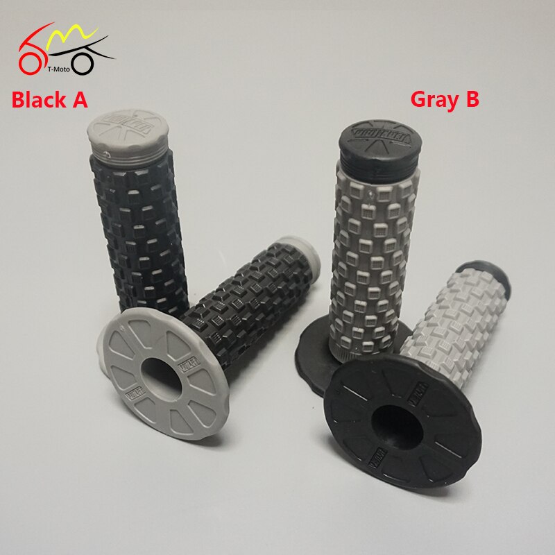 BLACK GRAY Grips Dirt Bike Gel Handle Bar Motorcycle 7/8" Motocross Hand Grips MX Pillow Top 0805