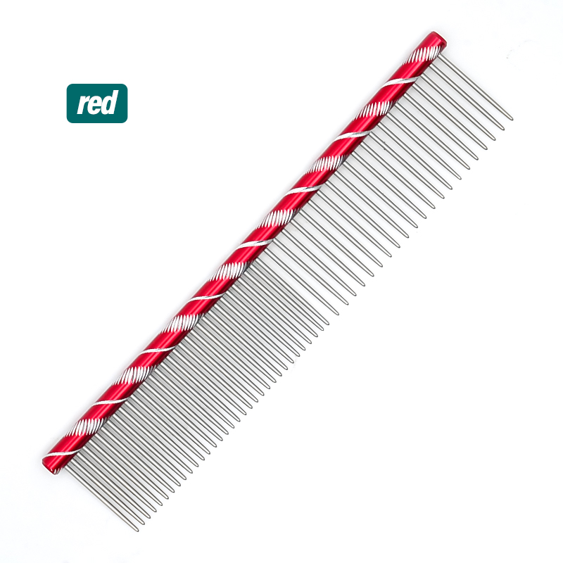 Peigne pour chien, poils longs et épais, brosse de nettoyage pour épilation des poils, en acier inoxydable, léger, pour animaux de compagnie et chat, peignes de toilettage pour chiens 16/19/20/25cm: M / Black