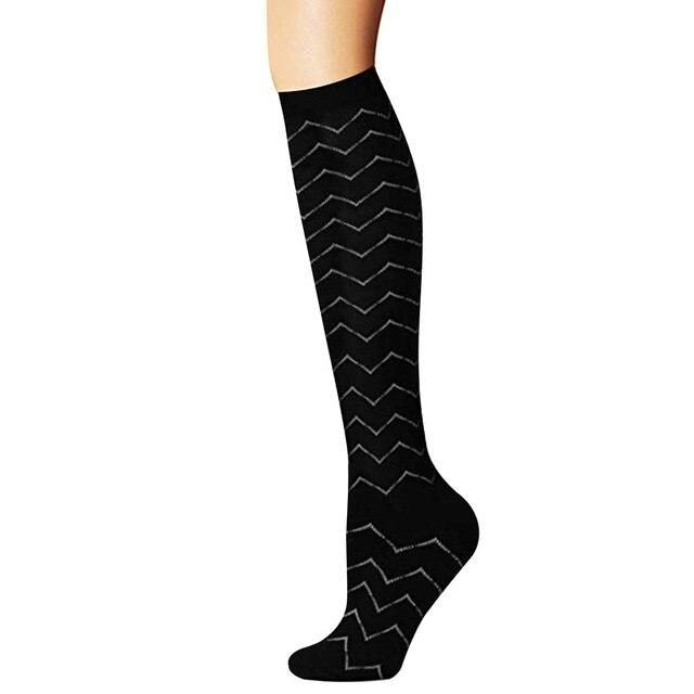 Calcetines de compresión para ciclismo para hombre y mujer, medias deportivas de 20-30 MmHg, antifatiga, alivio del dolor, Color negro: 16 / S / M