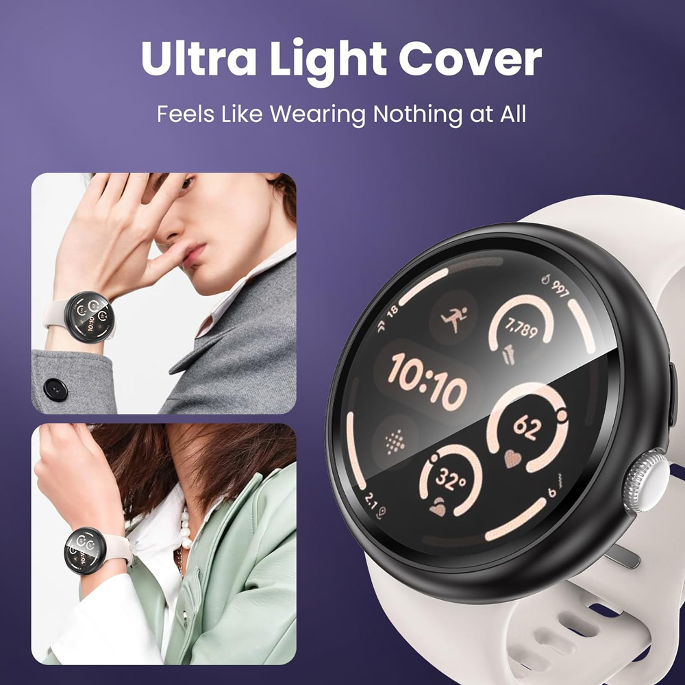 Coque en verre et étui pour Google Pixel Watch 3, PC dur, pare-chocs tout autour, coque de protection d'écran pour Google Pixel Watch 2, Guatemala, 41mm, 45mm