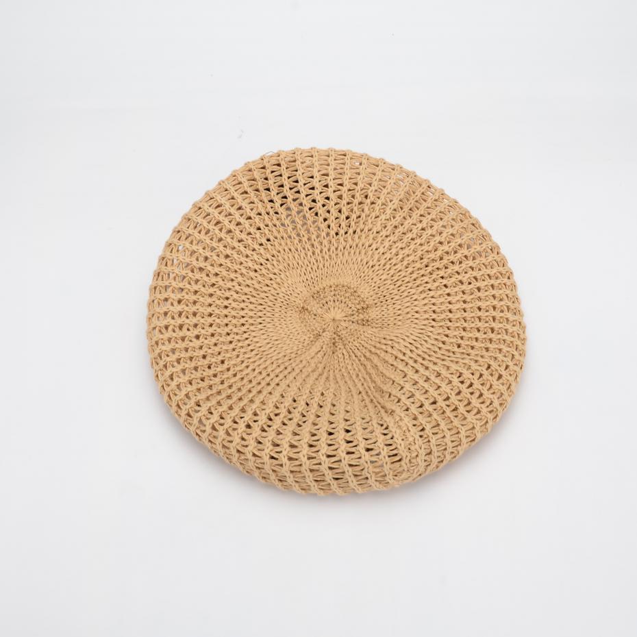 COKK-boinas francesas de punto hechas a mano para mujer, boinas negras huecas, transpirables, sombrero de pintor, boinas para estudiantes: Brown