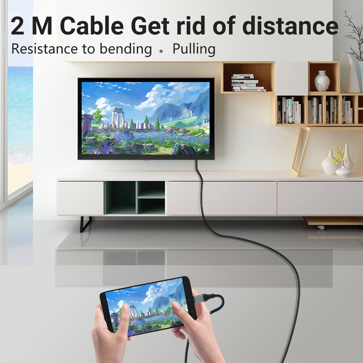 Cable USB C a HDMI de 6,6 pies 4K para monitor, adaptador HDMI a USB C para MAC, convertidor USBC a HDMI para iPad pro, MacBook air