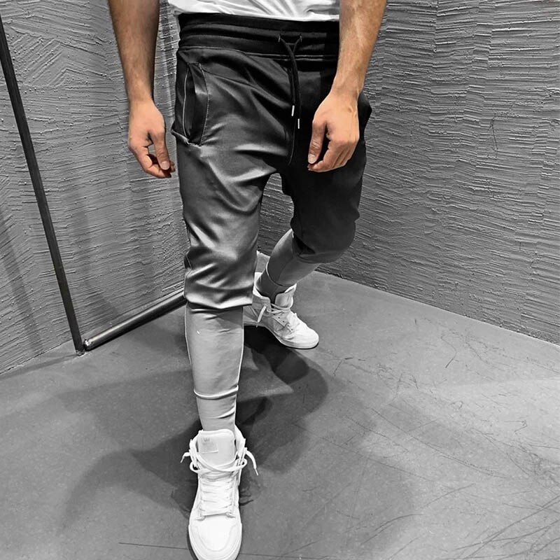 Neue Farbverlauf Herbst Turnhallen Männer Jogger Jogginghose männer Jogger Hosen sportlich Kleidung sterben Bodybuilding Hosen: L / Grau
