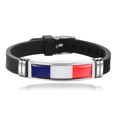 FIMAODZ-Pulsera de silicona con la bandera de España y EE. UU., ajustable, para hombres y mujeres, banderas de Israel y Alemania, de recuerdo,: H