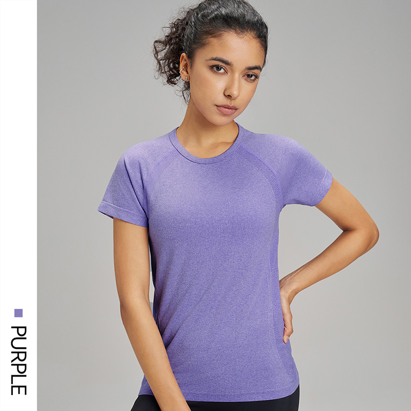 T-Shirt de sport à manches courtes pour femmes, dix couleurs, séchage rapide, sweat-shirt respirant, vêtements de Fitness, couleur unie, Yoga, haut à manches courtes: XL / Or
